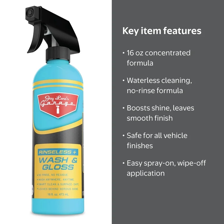 Jay Leno's Garage Rinseless+ Wash & Gloss (16 oz) – Waterless Car