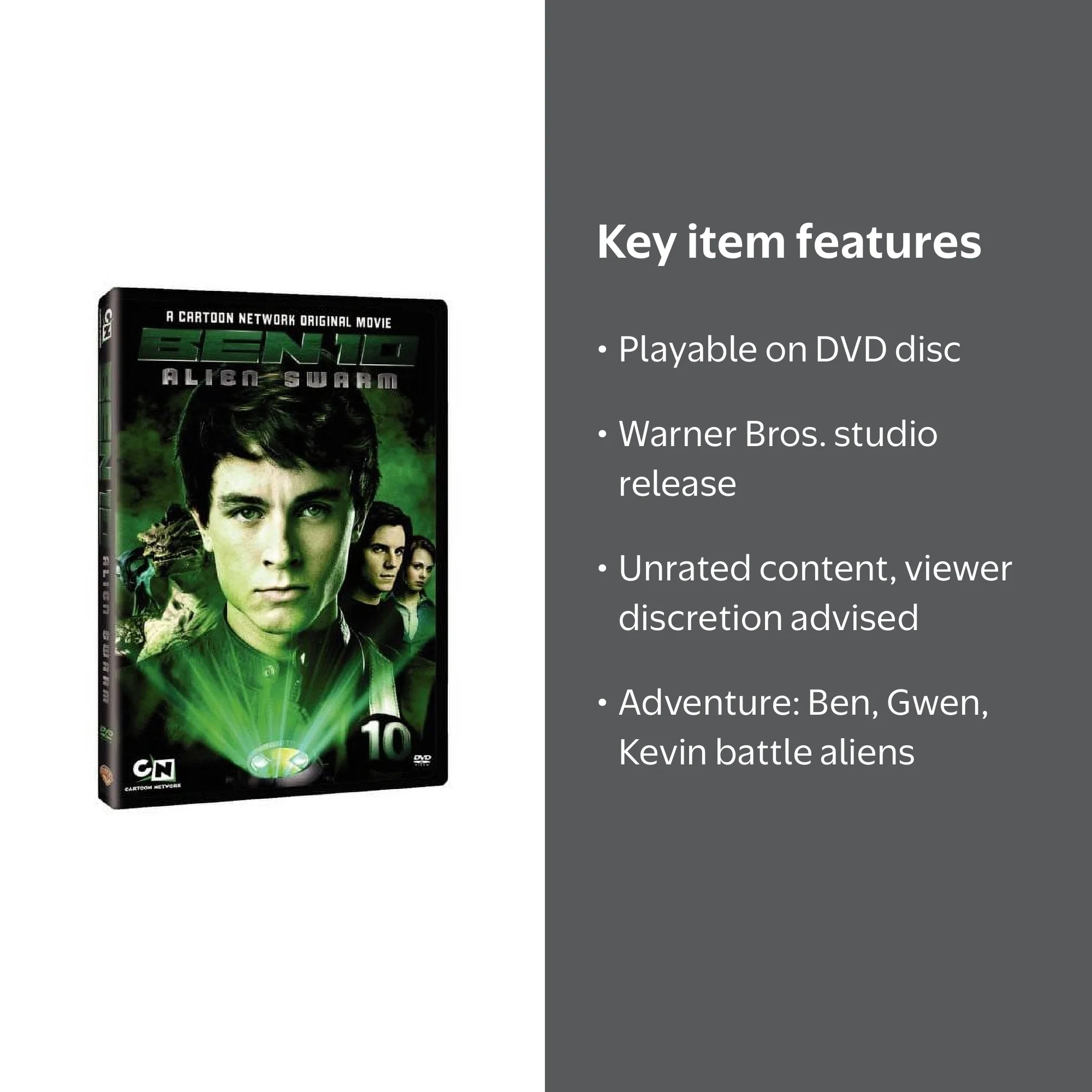 Warner Bros Ben 10: Alien Swarm (DVD) - Teen Hero, Alien Forces
