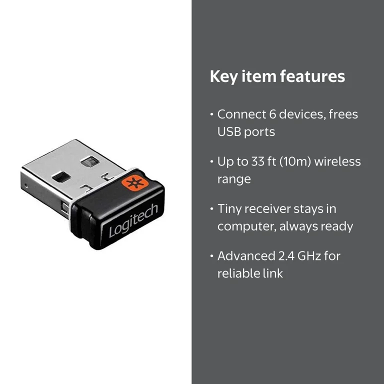 Logitech Unifying USB Receiver for Wireless Keyboard and Mouse