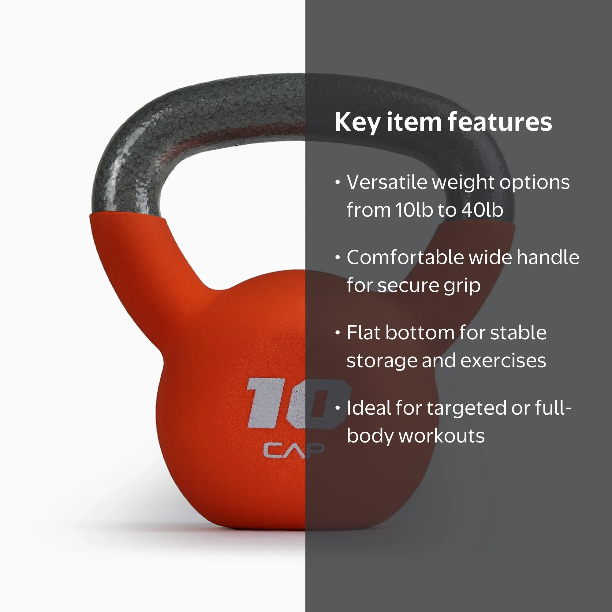 CAP, 10lb Neoprene Coated Kettlebell, Orange - Walmart.com