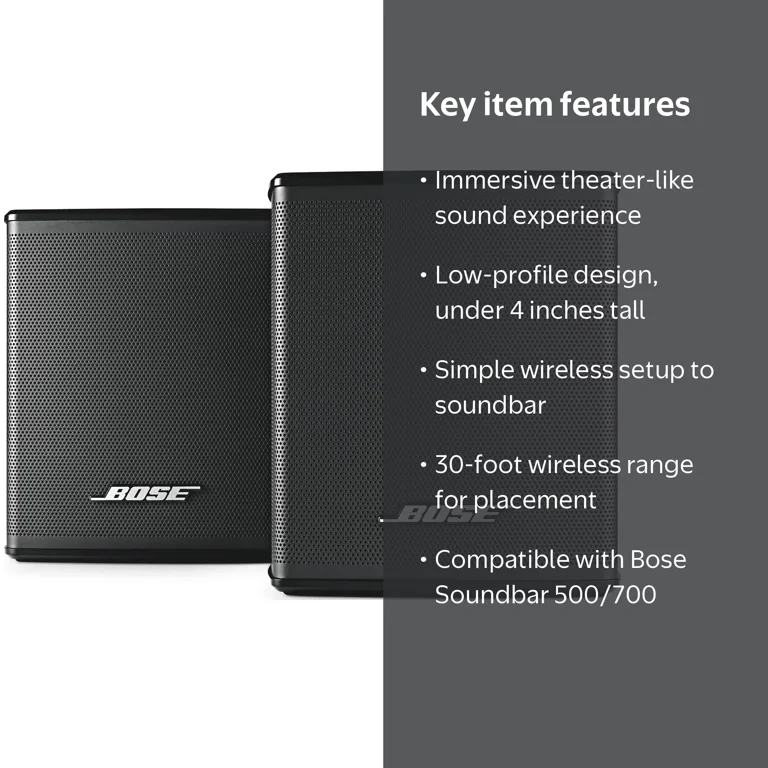 Bose, Surround Sound Rear Speakers, Black, Wireless Connectivity