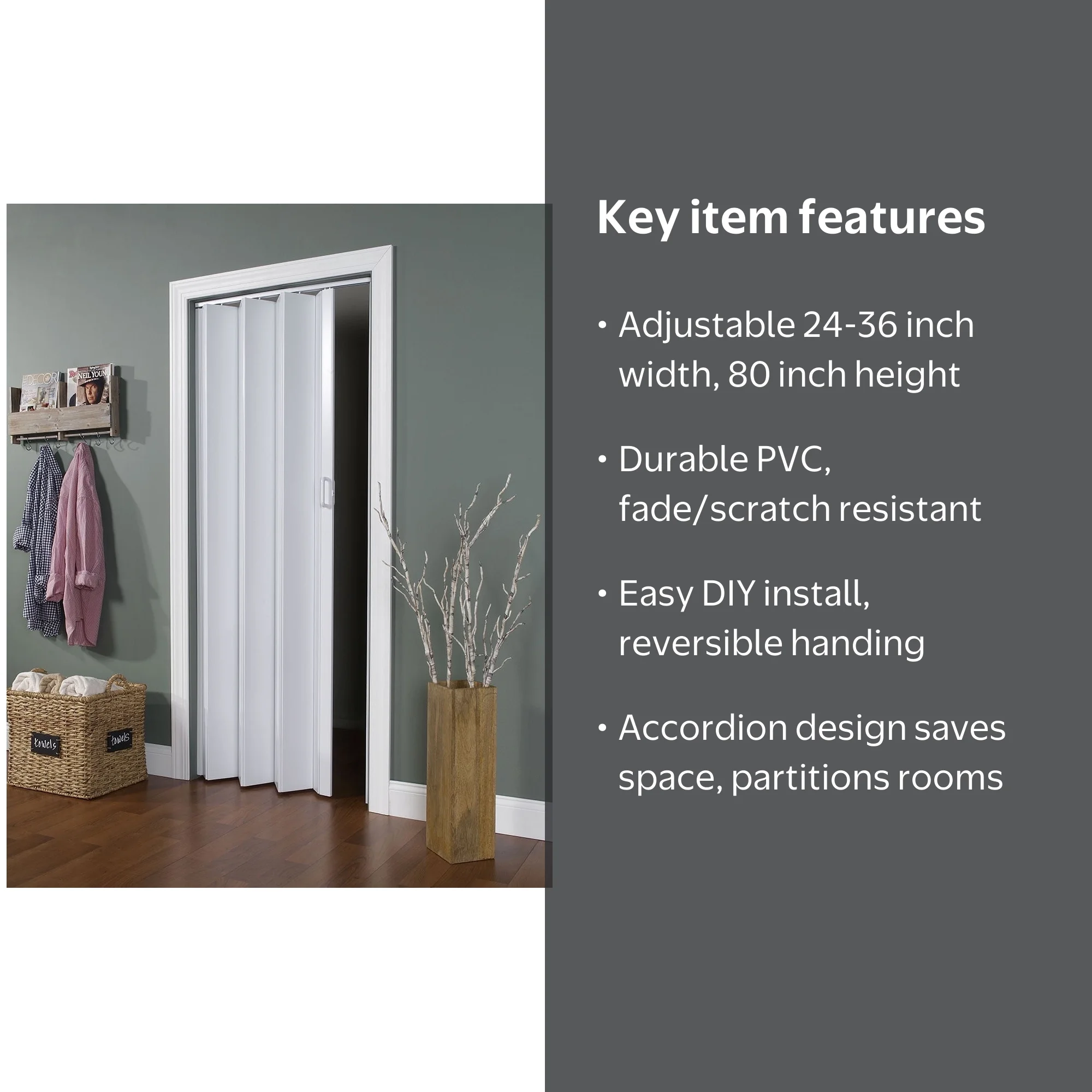 Homestyles Vienna Vinyl Folding Door fits 36