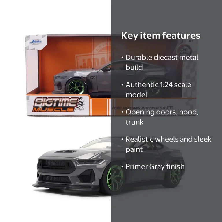 Jada Toys BIGTIME MUSCLE 1:24 2024 Ford Mustang RTR Die-cast Car Jada Toys BIGTIME MUSCLE 1:24 2024 Ford Mustang RTR Die-cast Car