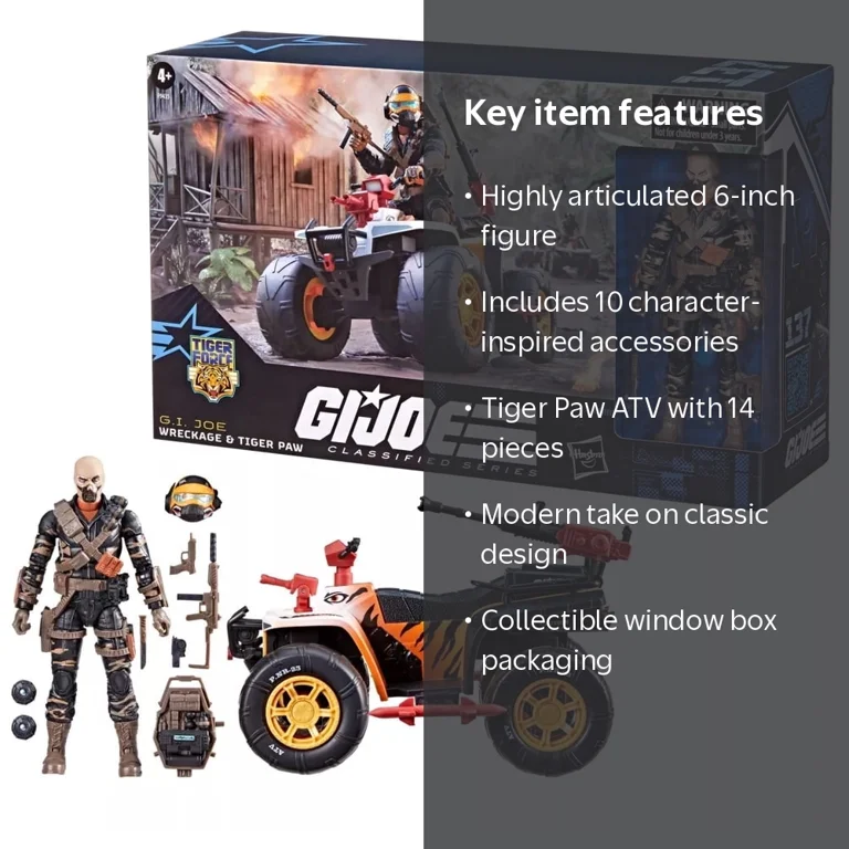 G.I. Joe, Action Figure, #137 Tiger Force Wreckage, Tiger Paw ATV
