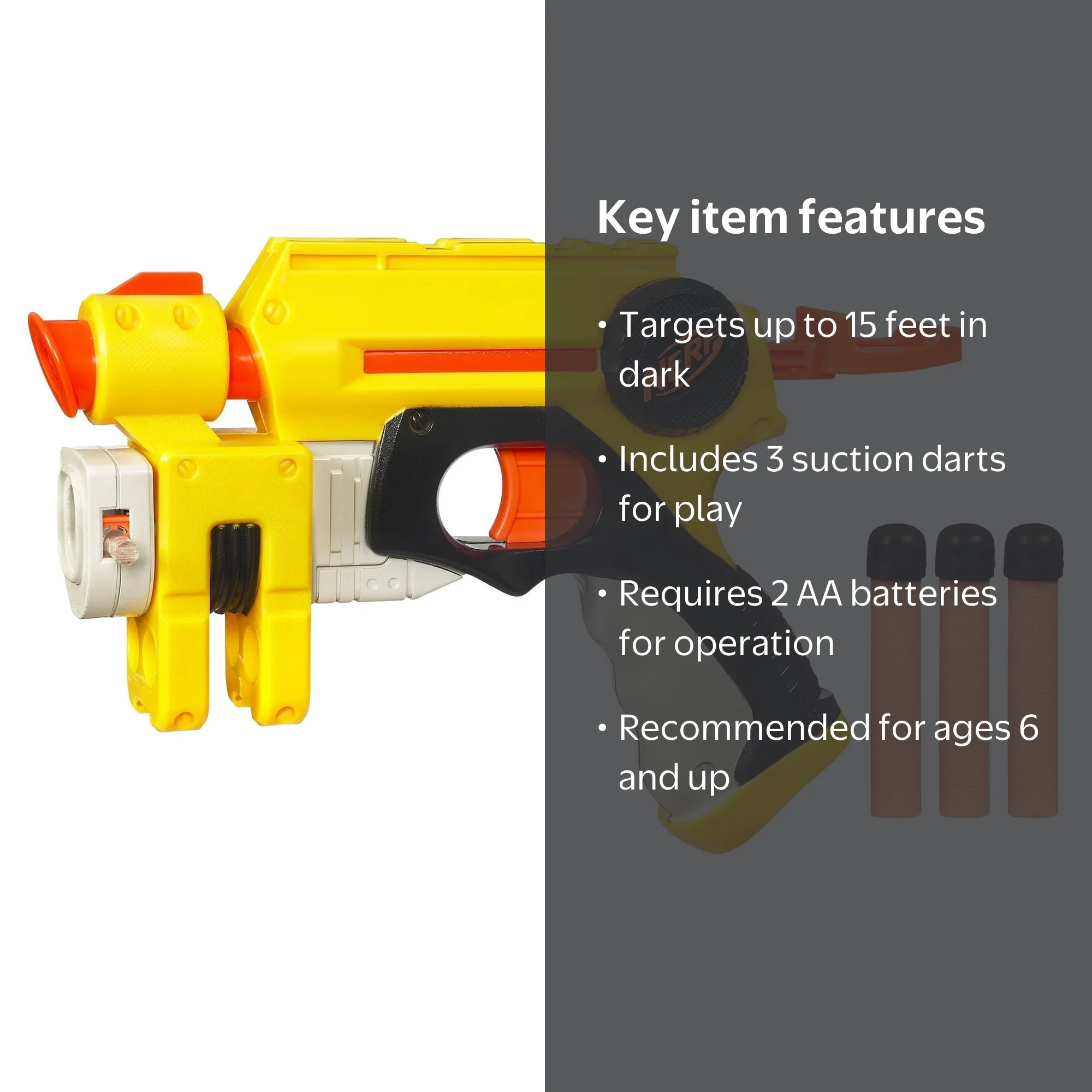 Hasbro Nerf N-Strike Nite Finder EX-3 Blaster 37791 with Light