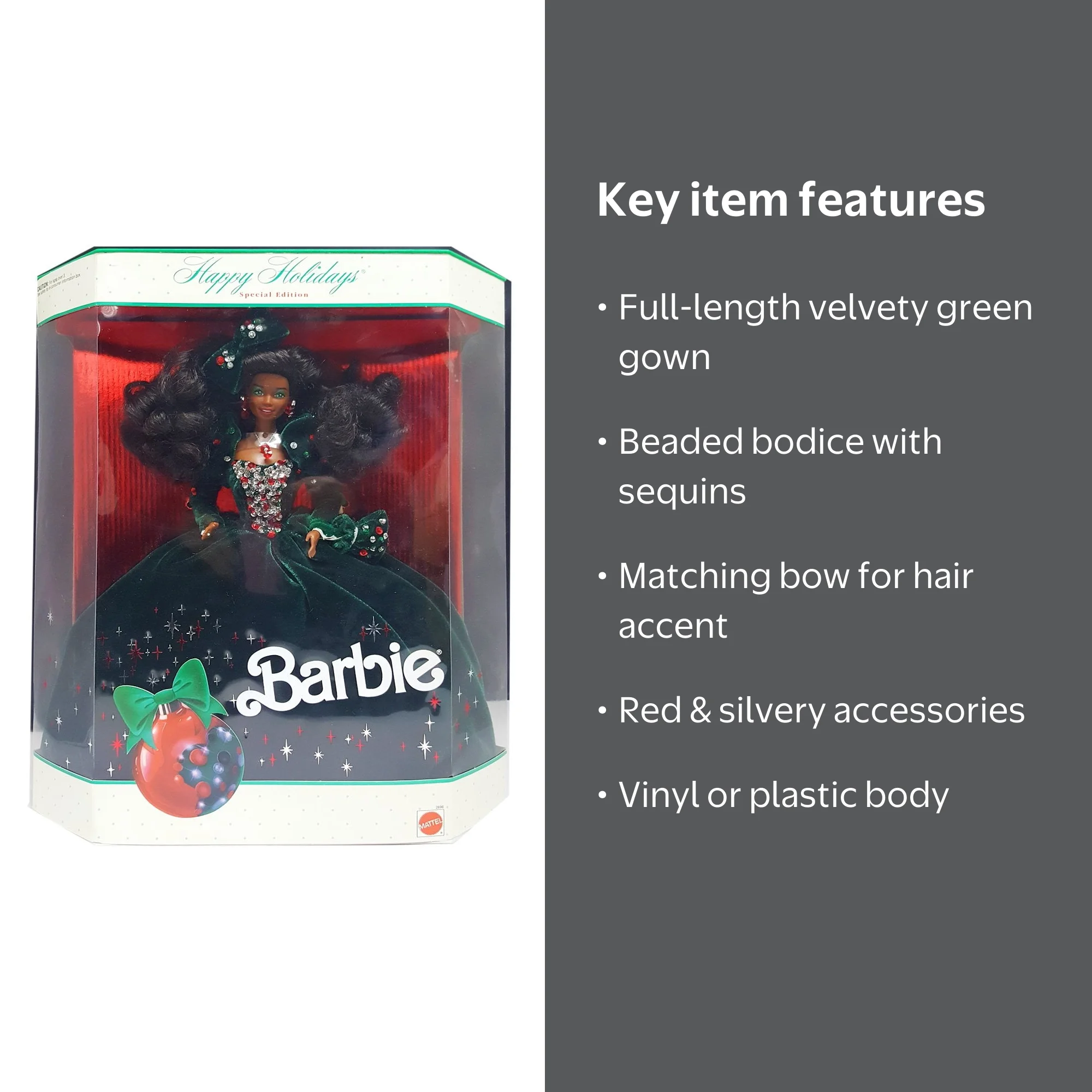 Mattel 1991 Happy Holidays Special Edition African American Barbie