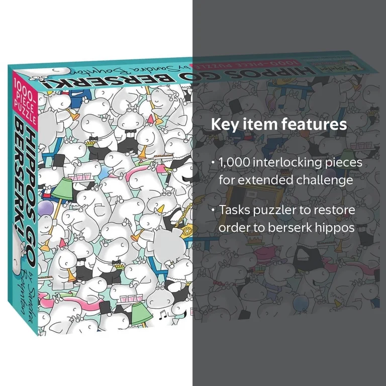 Boynton for Puzzlers: Hippos Go Berserk!: 1000-Piece Puzzle (Other
