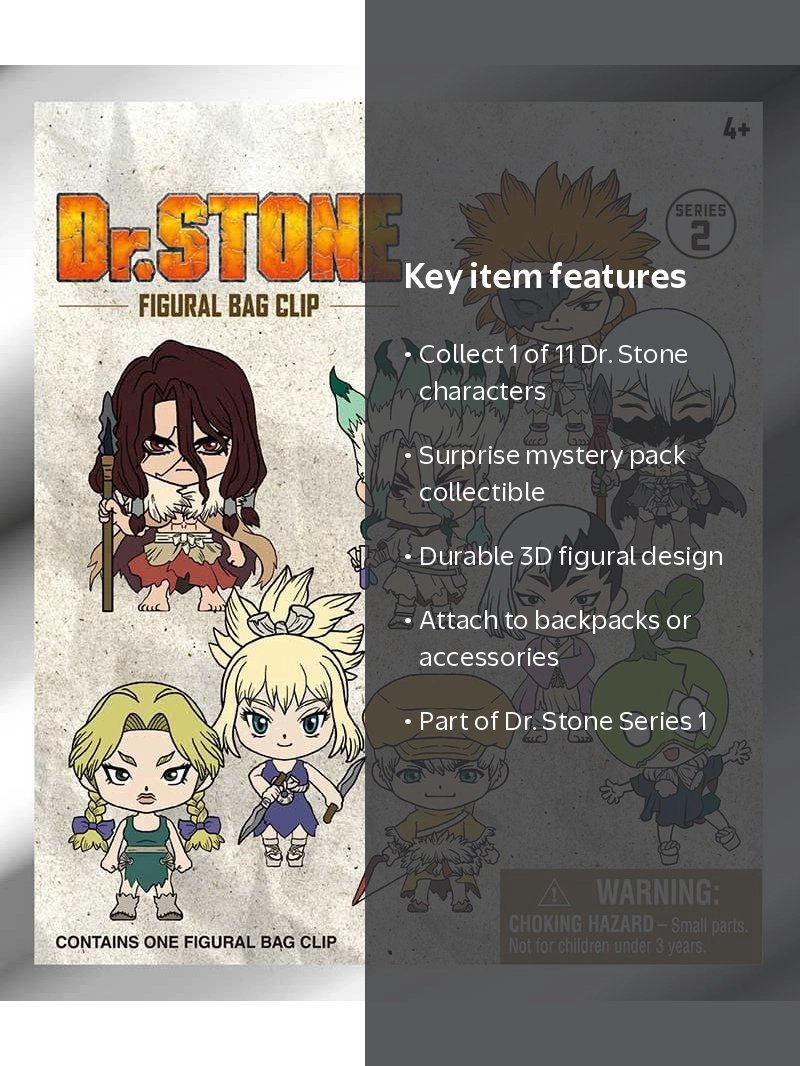 3D Figural Bag Clip Dr. Stone Mystery Pack (1 RANDOM Figure
