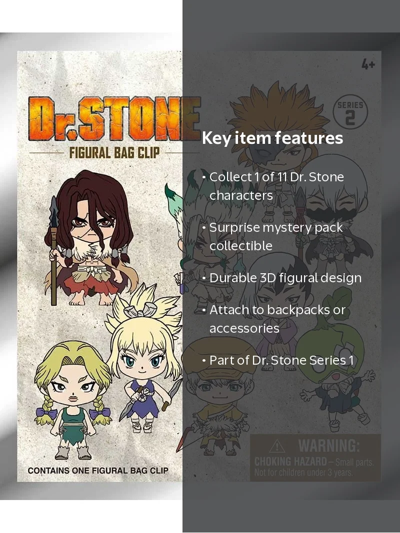 3D Figural Bag Clip Dr. Stone Mystery Pack (1 RANDOM Figure