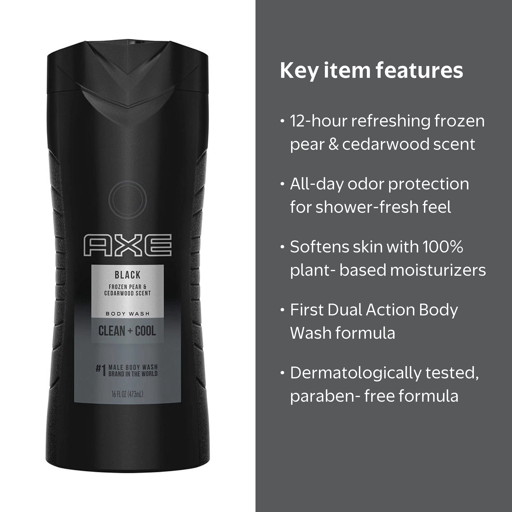 Axe, Men's Body Wash, 16 oz, Black Refreshing Daily Use - Walmart.com