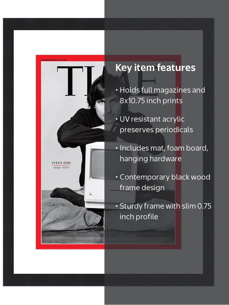 Time Magazine UV Resistant Acrylic Display Frame with White Mat