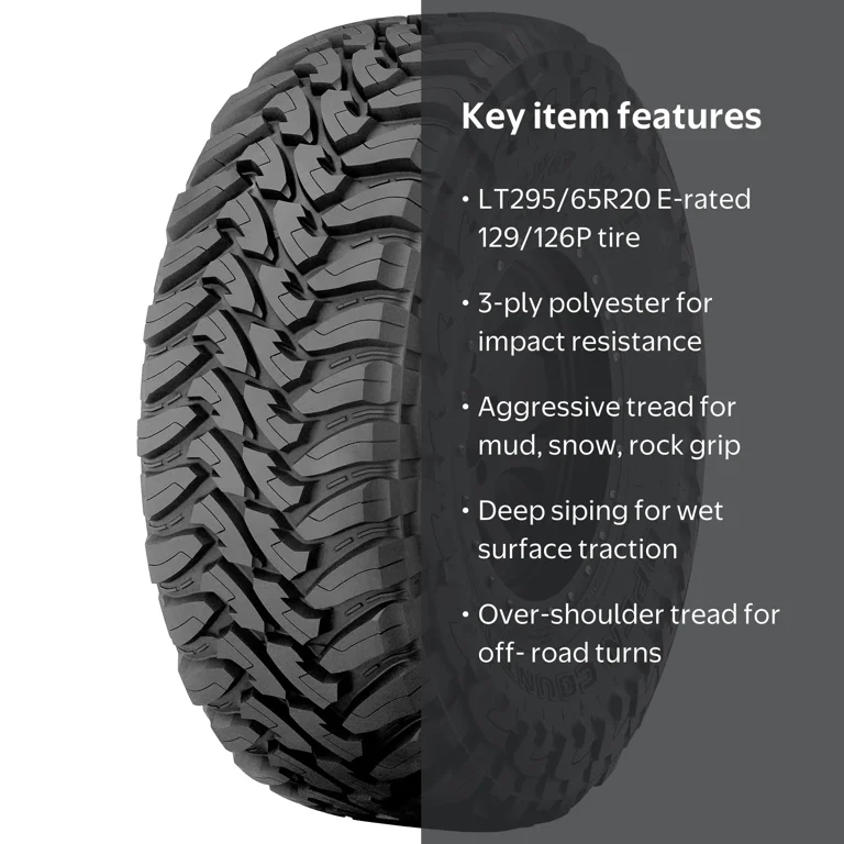 Toyo Open Country M/T Durable Mud-Terrain Tire LT295/65R20 E/10
