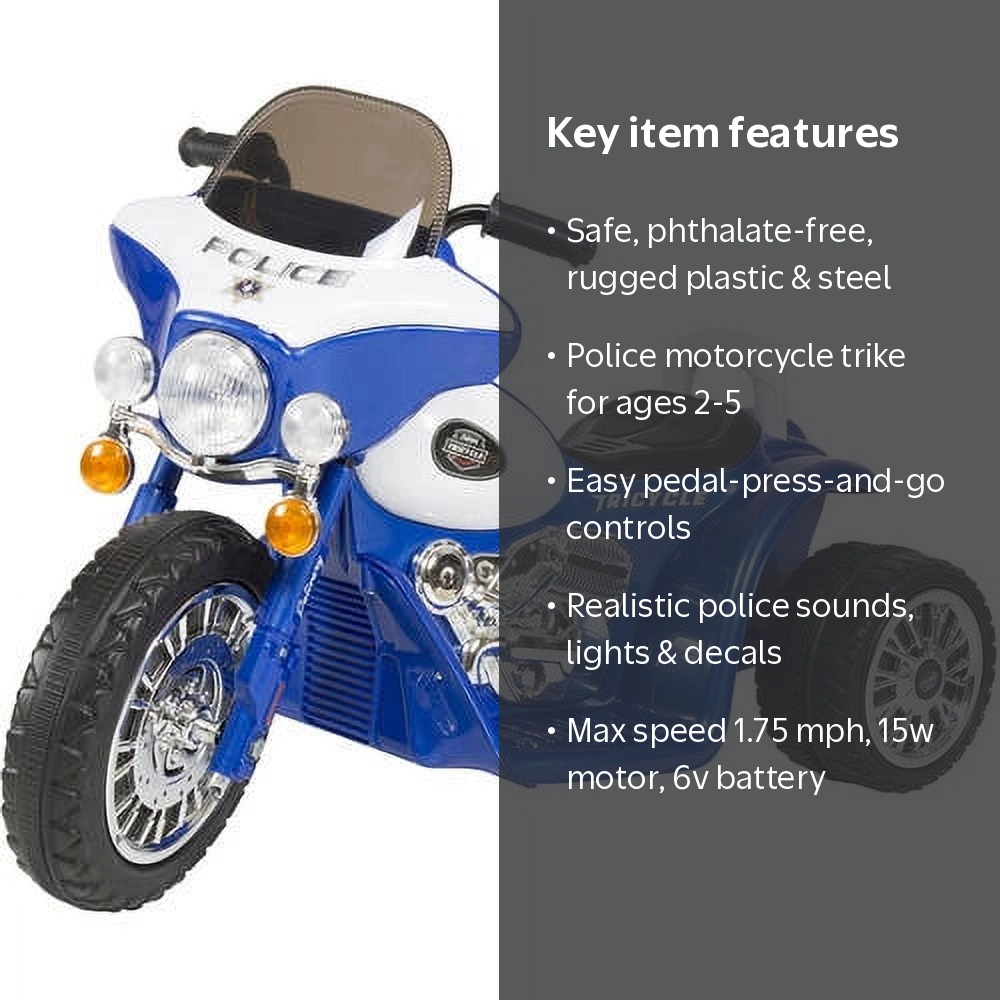 3 Wheel Mini Motorcycle Trike for Kids, Battery Powered Ride on