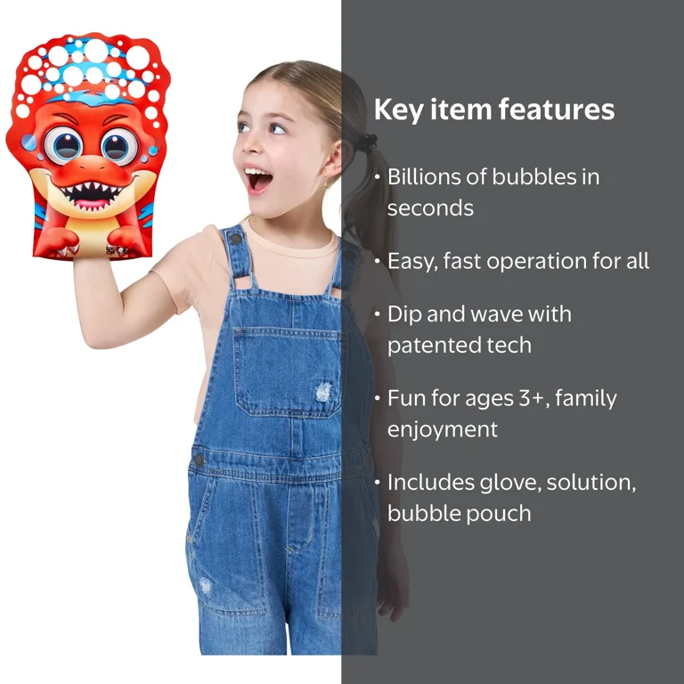 ZURU Glove A Bubbles Toy for Kids, Ages 3+, Outdoor Summer Fun