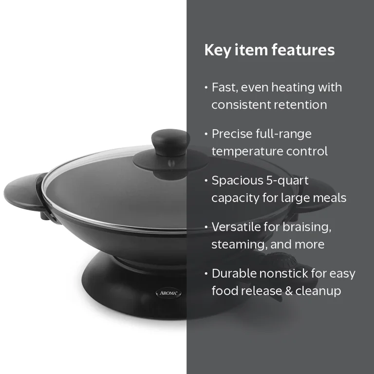 Aroma, 5Qt. Electric Wok, Easy to Clean, Black - Walmart.com