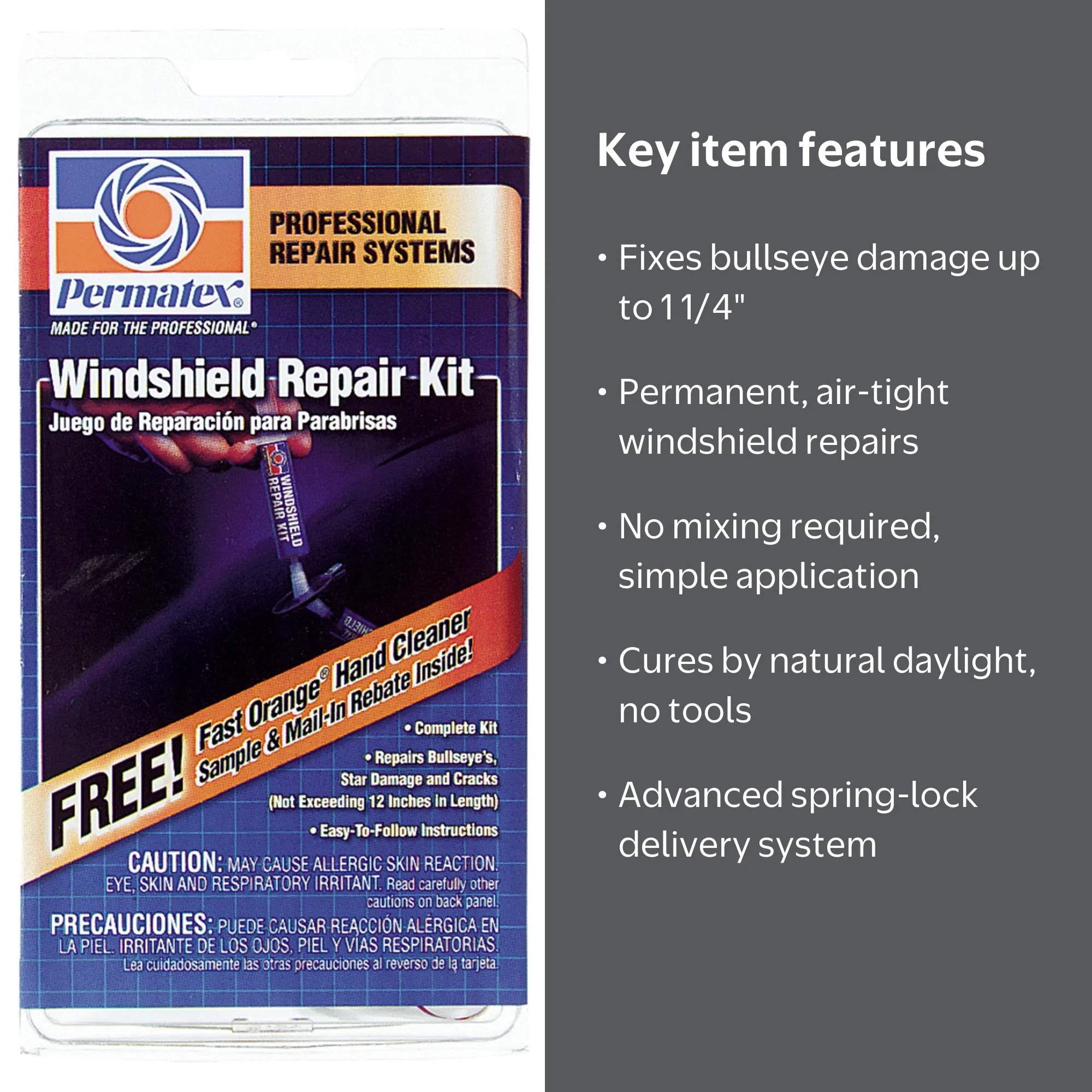 Permatex Windshield Repair Kit, 09103, Damage Fix, Complete with