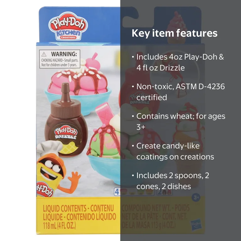 Play-Doh Kitchen Creations Colorful Double Drizzle Ice Cream