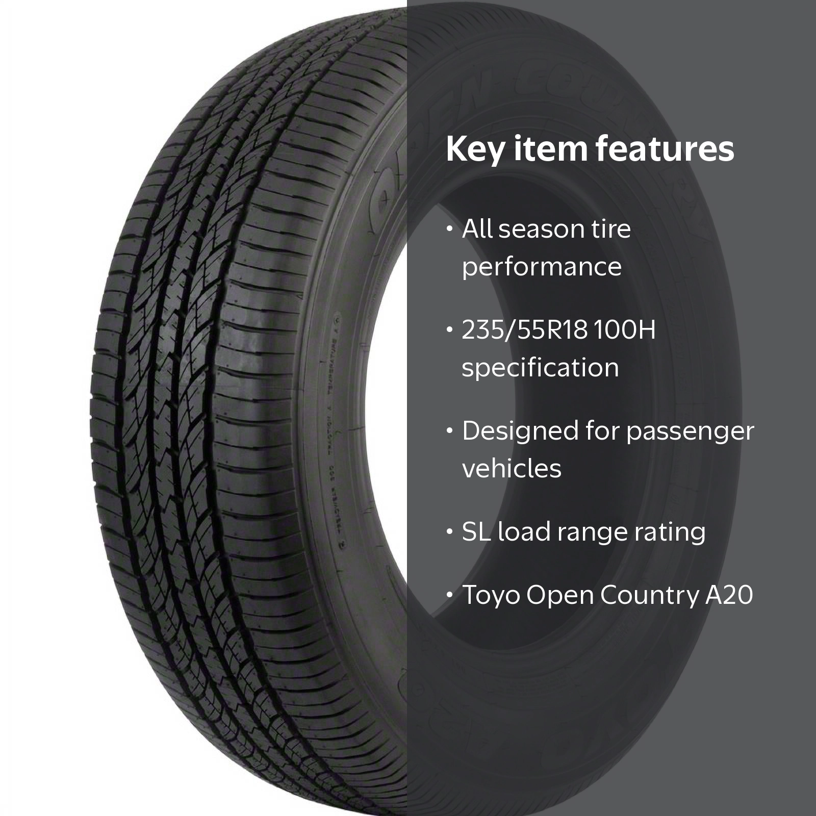 Toyo Open Country A20 All Season 235/55R18 100H Passenger Tire