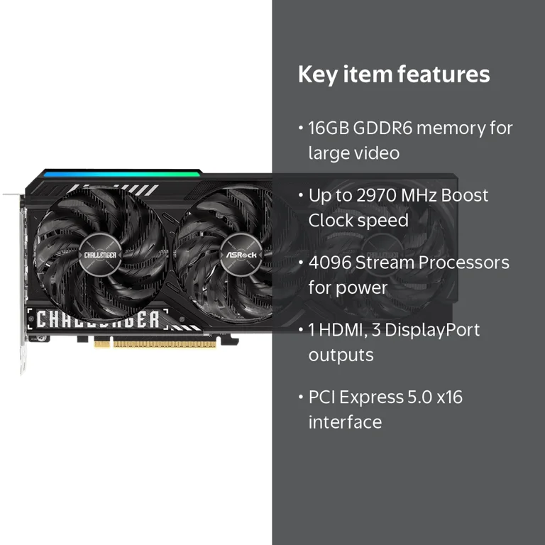 ASRock Challenger Radeon RX 9070 XT 16GB GDDR6 PCI Express 5.0 x16