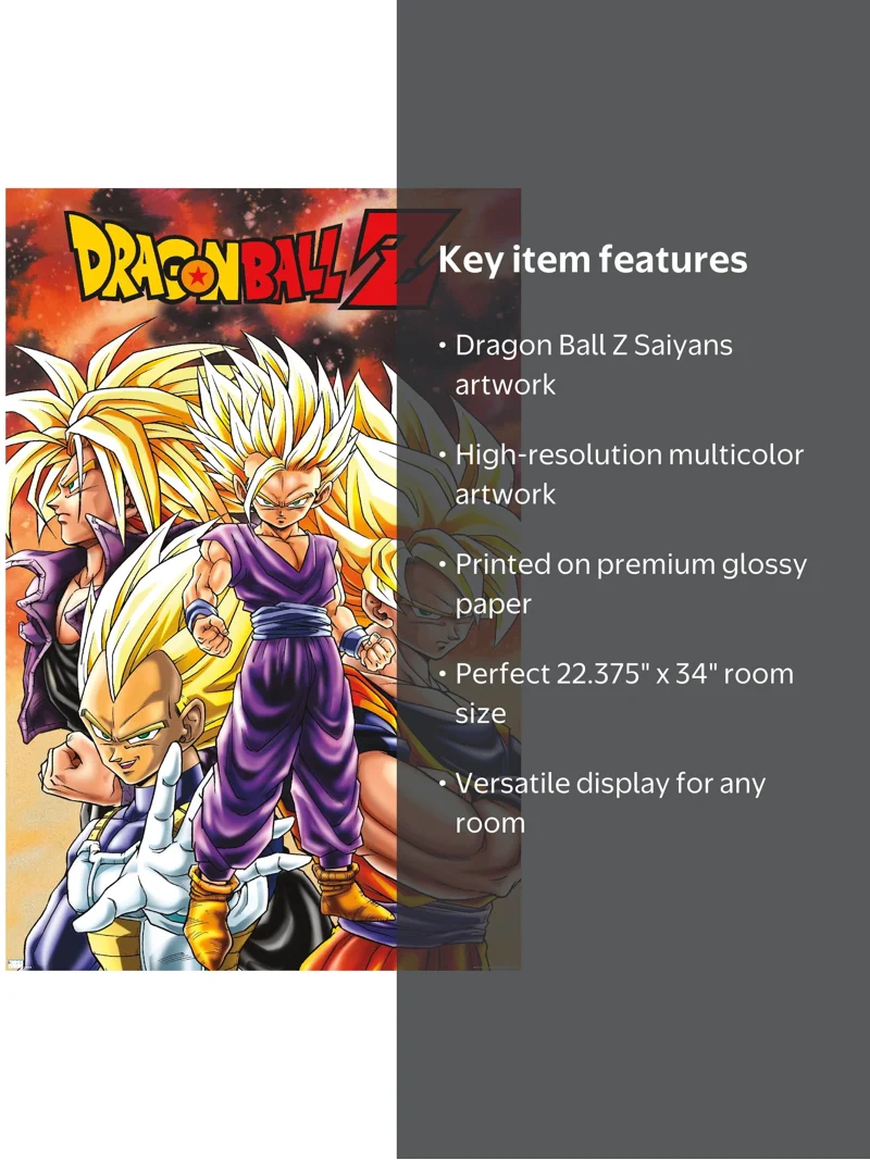 Dragon Ball Z - Saiyans Wall Poster, 22.375