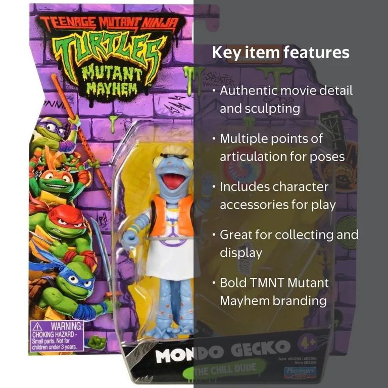 Mondo Gecko Mutant Mayhem TMNT Action Toy Figure - Walmart.com