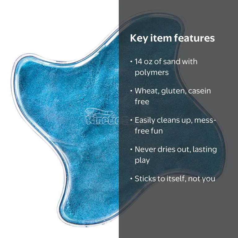 The One and Only Kinetic Sand, 14 oz Neon Blue for ages 3 and up