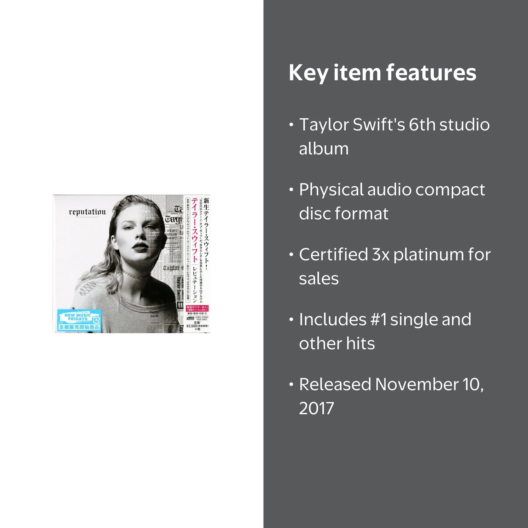 Taylor Swift - Reputation [COMPACT DISCS] - Walmart.com