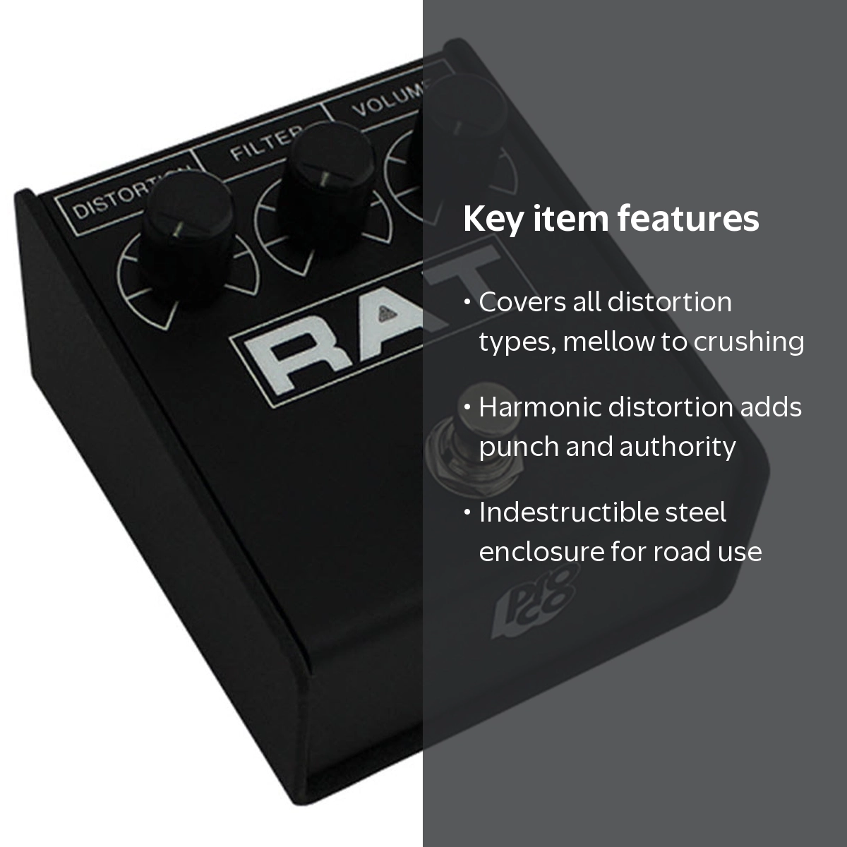 Proco RAT2 Distortion Guitar Pedal Stomp Box with True Bypass