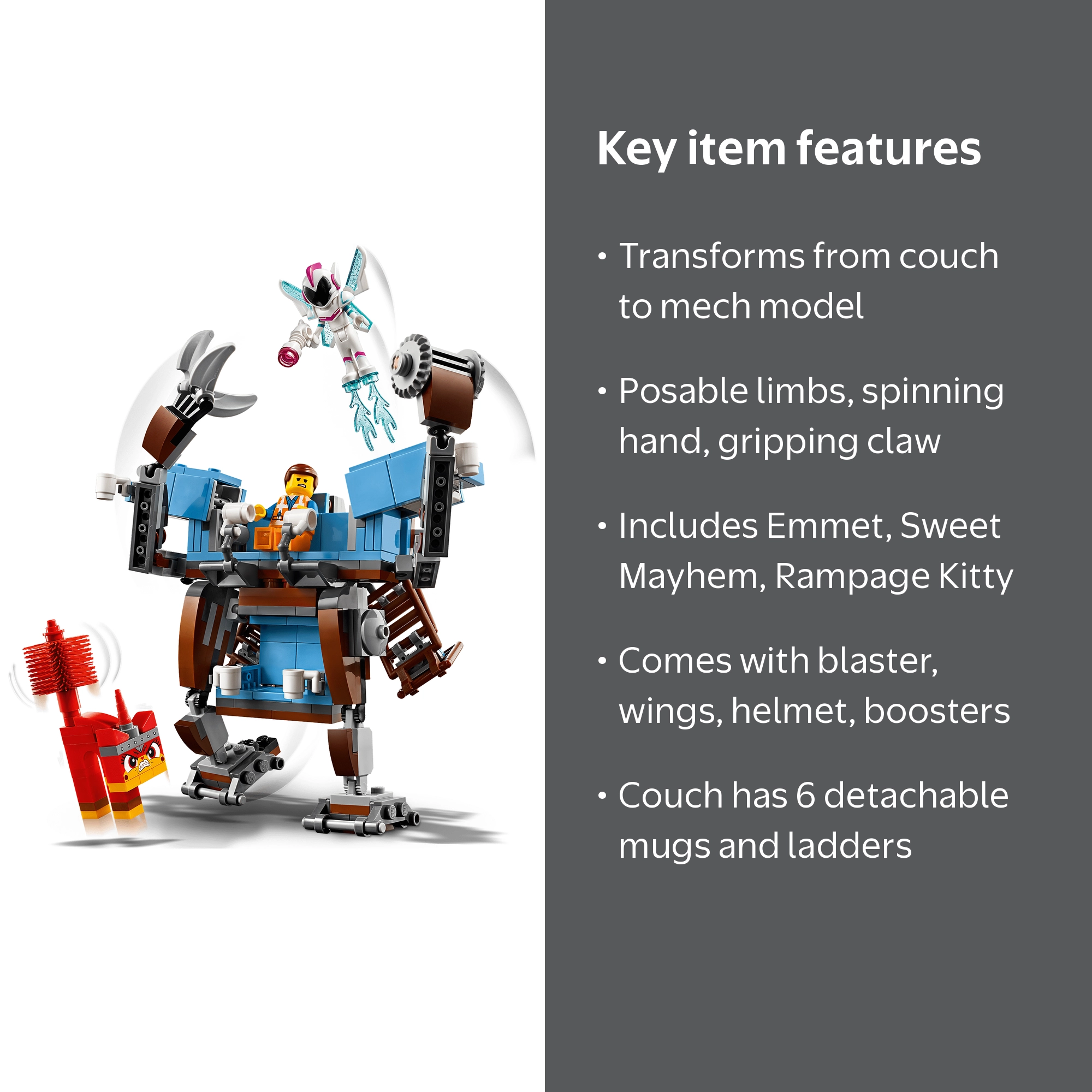 まこ LEGO, Movie Emmet's Triple-Decker Couch Mech, 70842, 2-in-1