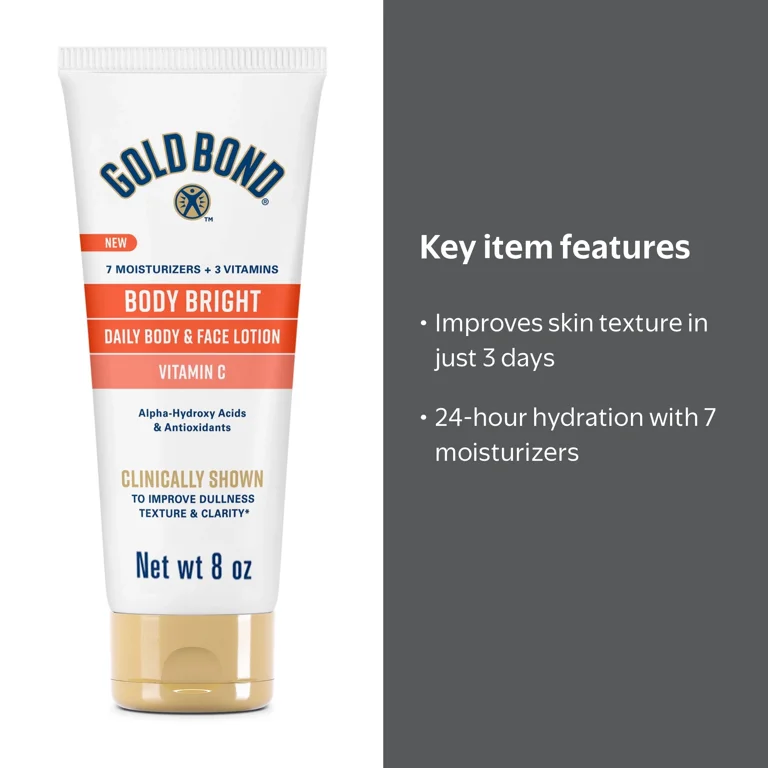 Gold Bond Body Bright Daily Lotion with Vitamin C for Face & Body
