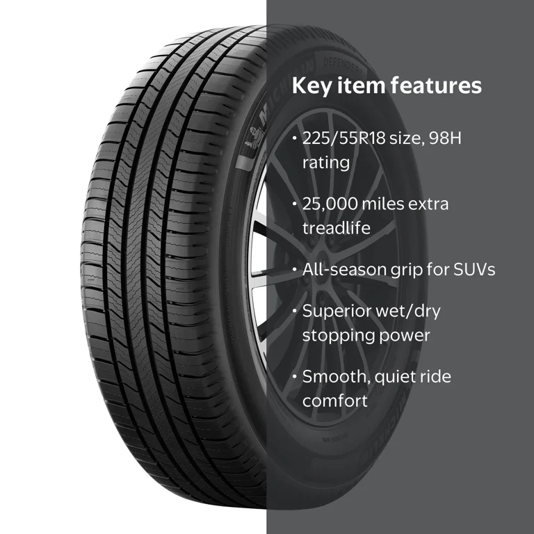 Michelin Defender 2 All Season 225/55R18 98H Passenger Tire, Long