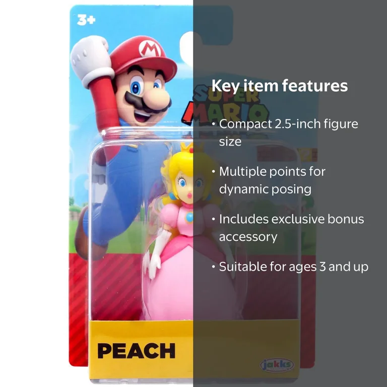 Jakks Pacific, World of Nintendo Mini-Figure, Wave 42 Peach, 2.5