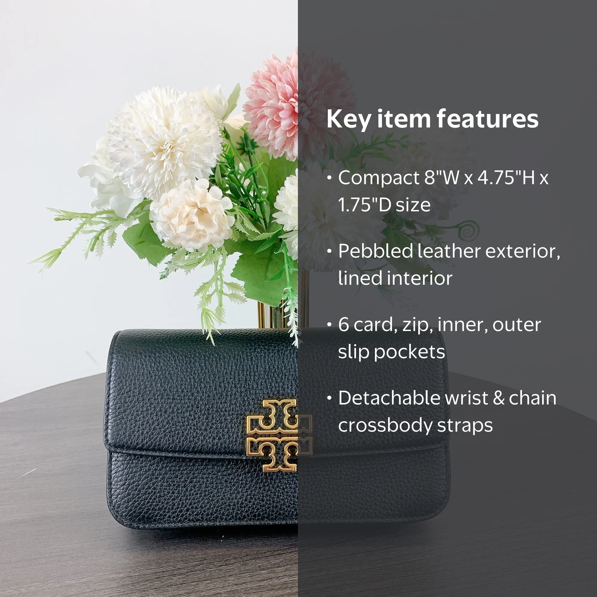 Tory Burch 141012 Britten Small Chain Wallet Wristlet Crossbody 