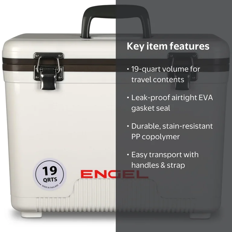 ENGEL 19 Qt Insulated Drybox Cooler with Ice Foam - Leak-Proof and