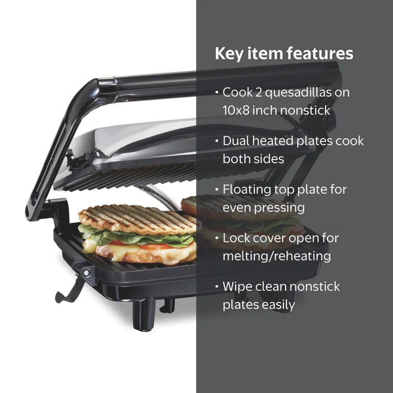 Hamilton Beach Panini Press and Indoor Grill, 10
