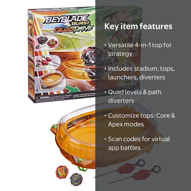 Beyblade, Battle Set, QuadDrive Cosmic Vector, with Beystadium
