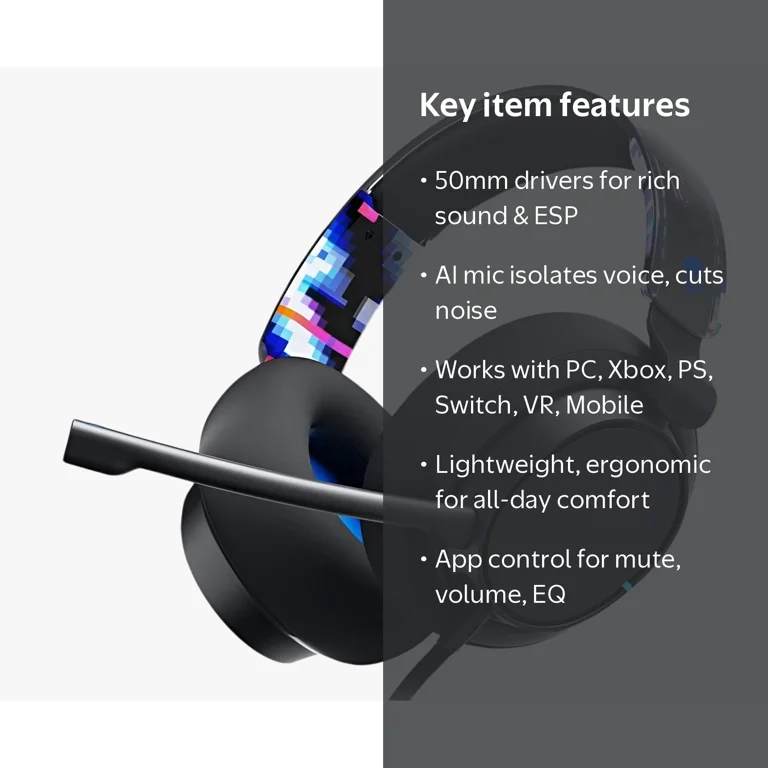 Skullcandy SLYR Pro over-Ear Wired Gaming Headset with Clear Voice
