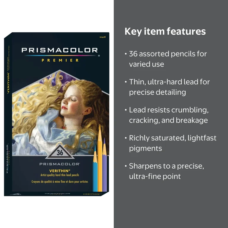 Prismacolor, Verithin Colored Pencils, 36 Count, Assorted Colors