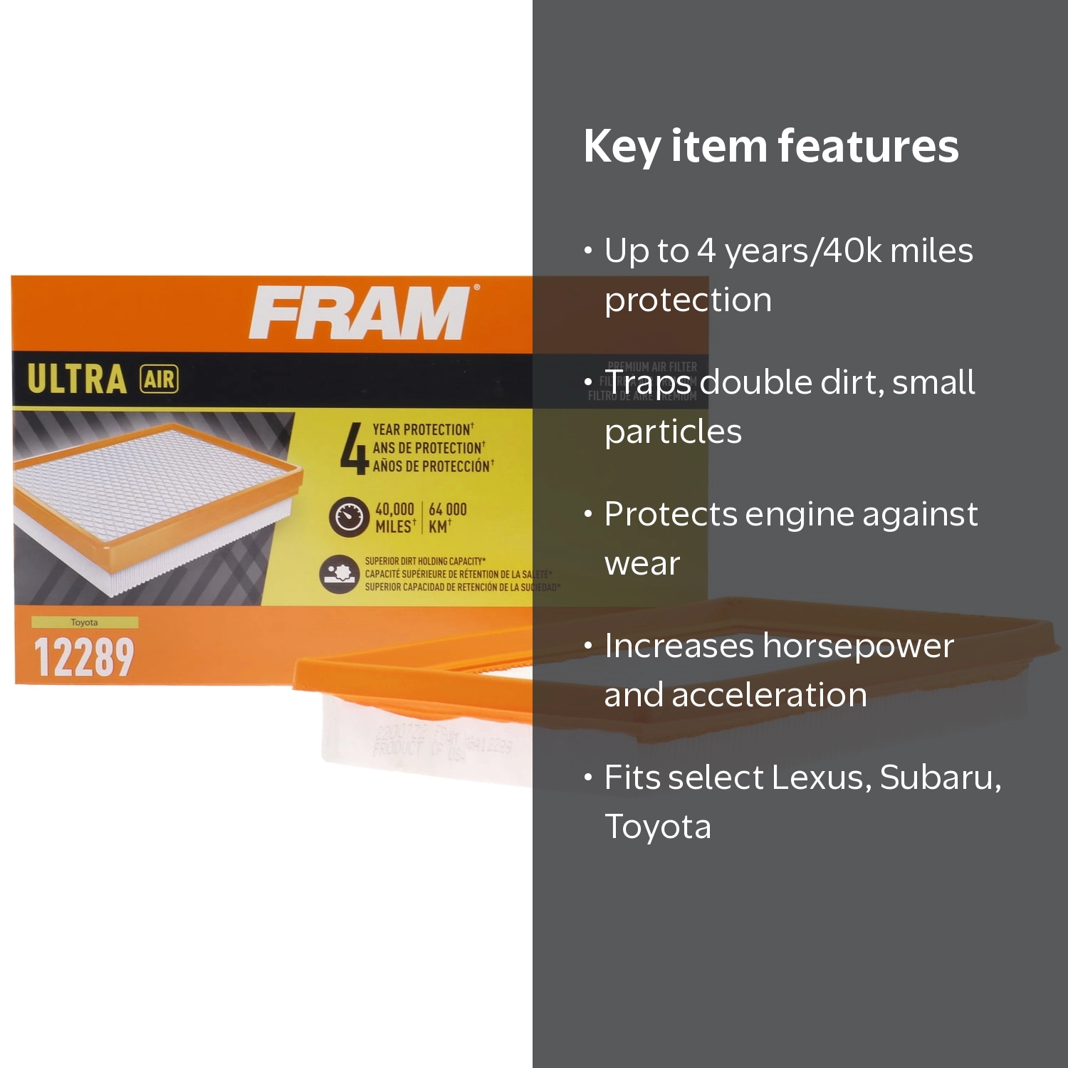 FRAM, Engine Air Filter, 12289 for Lexus, Subaru, Toyota - Walmart.com