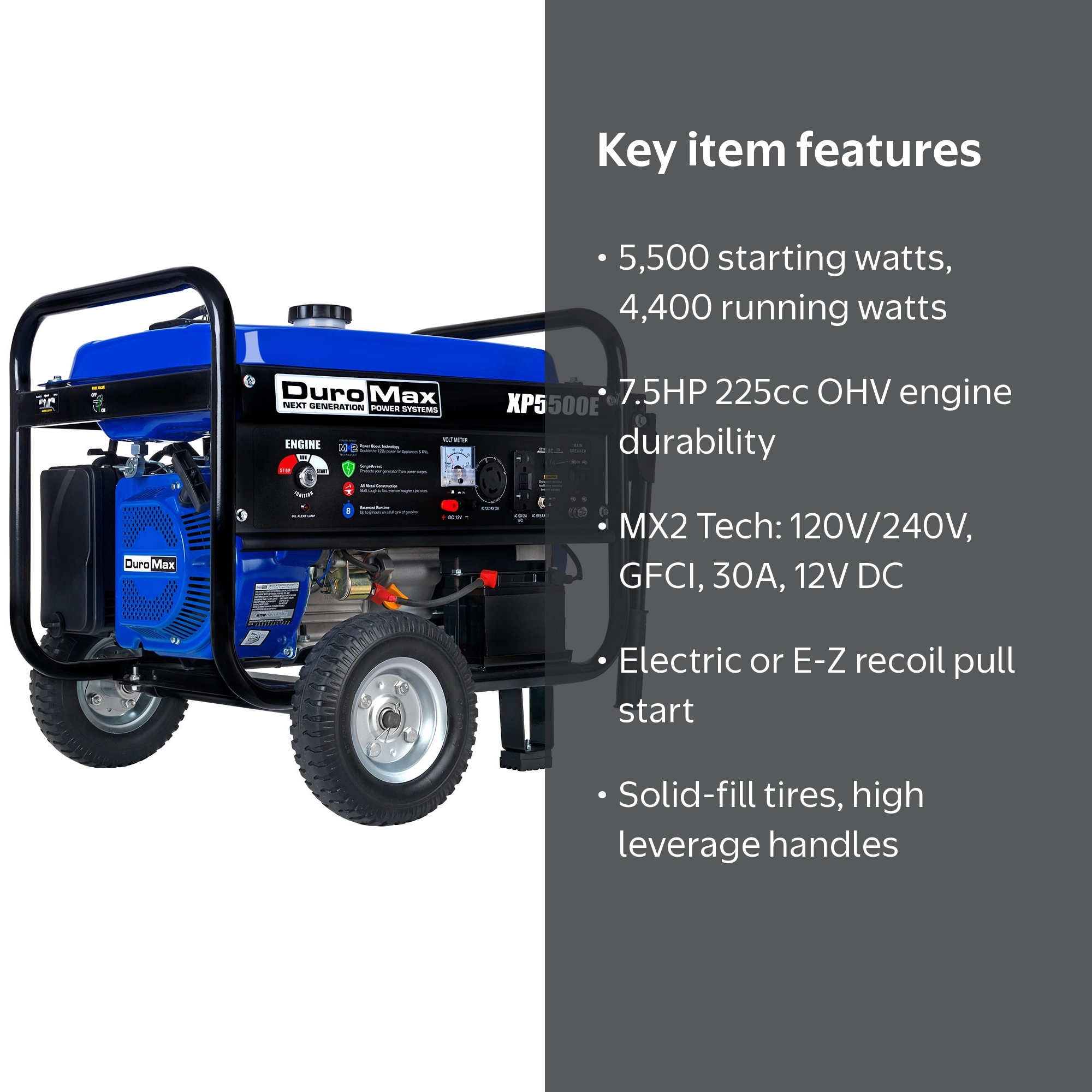 DuroMax XP5500E Home Small 5,500-Watt 224cc Portable Electric