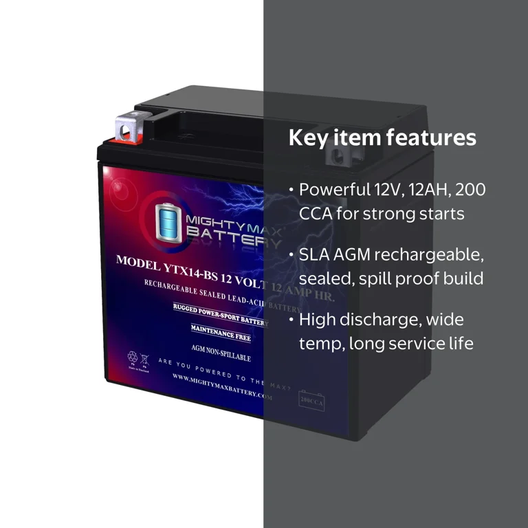 【YOUページ】 YTX14-BS Battery for Suzuki LT-A400F Eiger 400 Auto 4x4 02-07