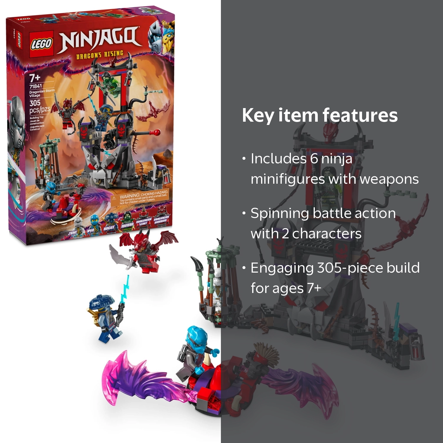 LEGO, NINJAGO Dragonian Storm Village, 71841, 305 Pieces - Walmart.com