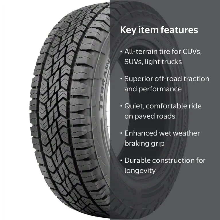 Continental Terrain Contact A/T 285/70R17 121 S Tire Fits: 2015-18