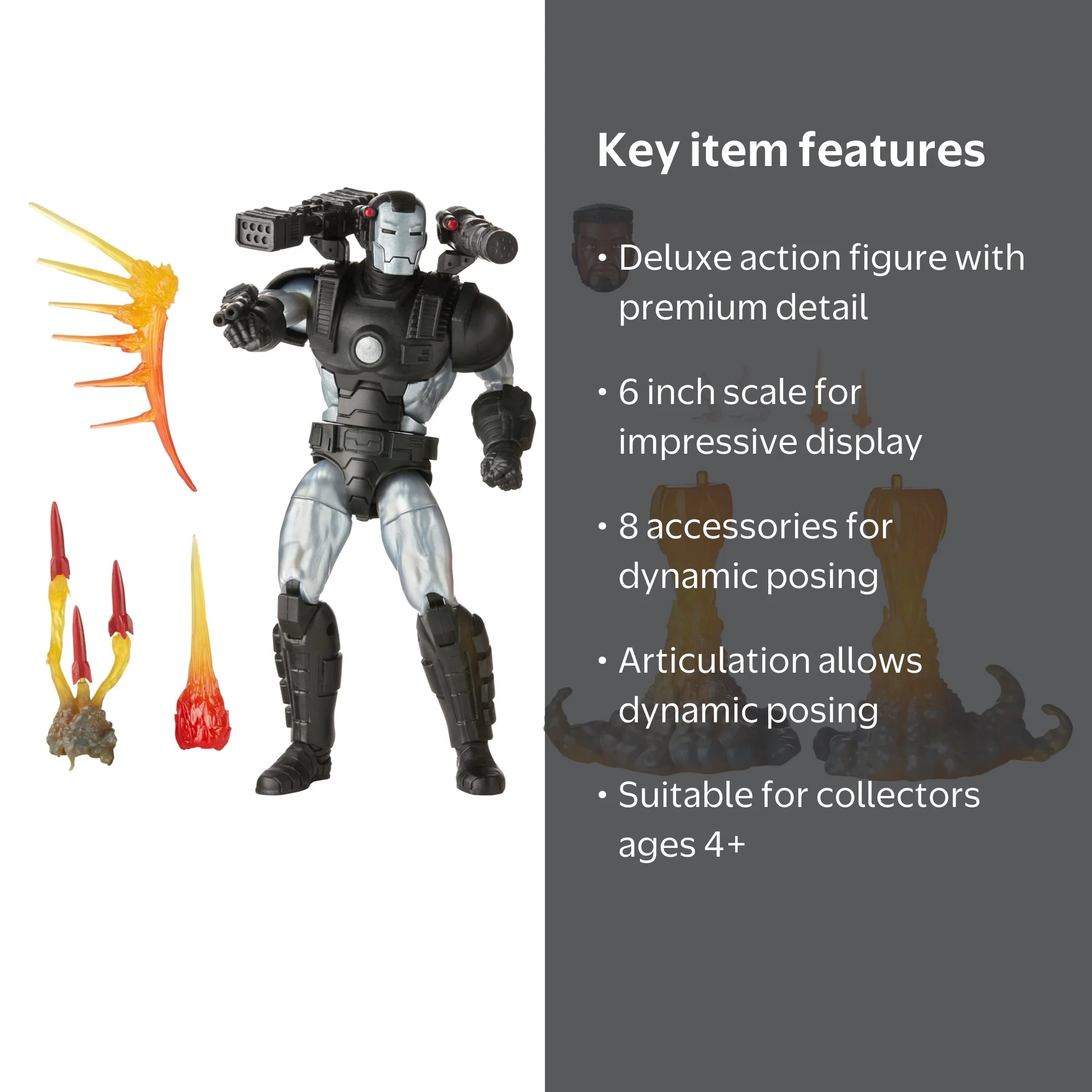 Marvel Hasbro Legends Series Deluxe Marvel's War Machine Action