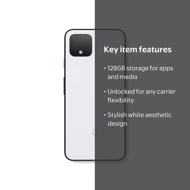 Google Pixel 4, 128GB, White, Unlocked - Walmart.com