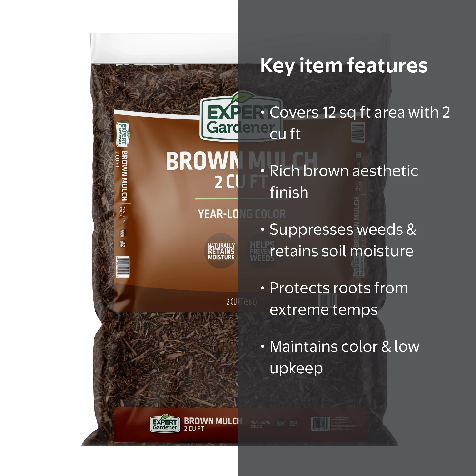 Expert Gardener Brown Mulch, 2 cu. ft. – Year Long Color