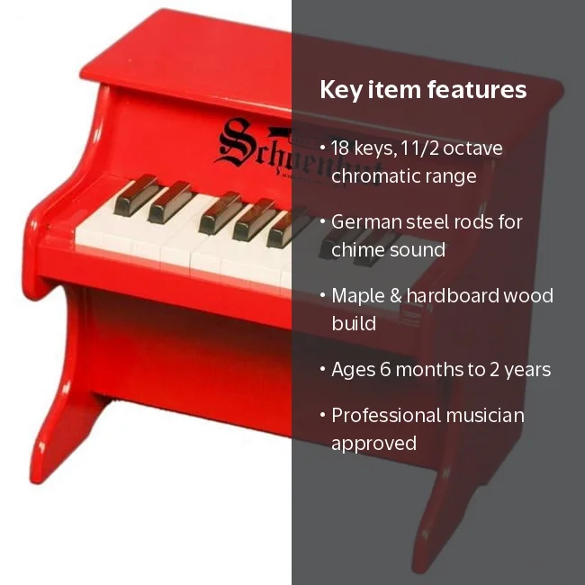 Schoenhut Toy Piano 1822R 18 key Red My First Piano - Walmart.com