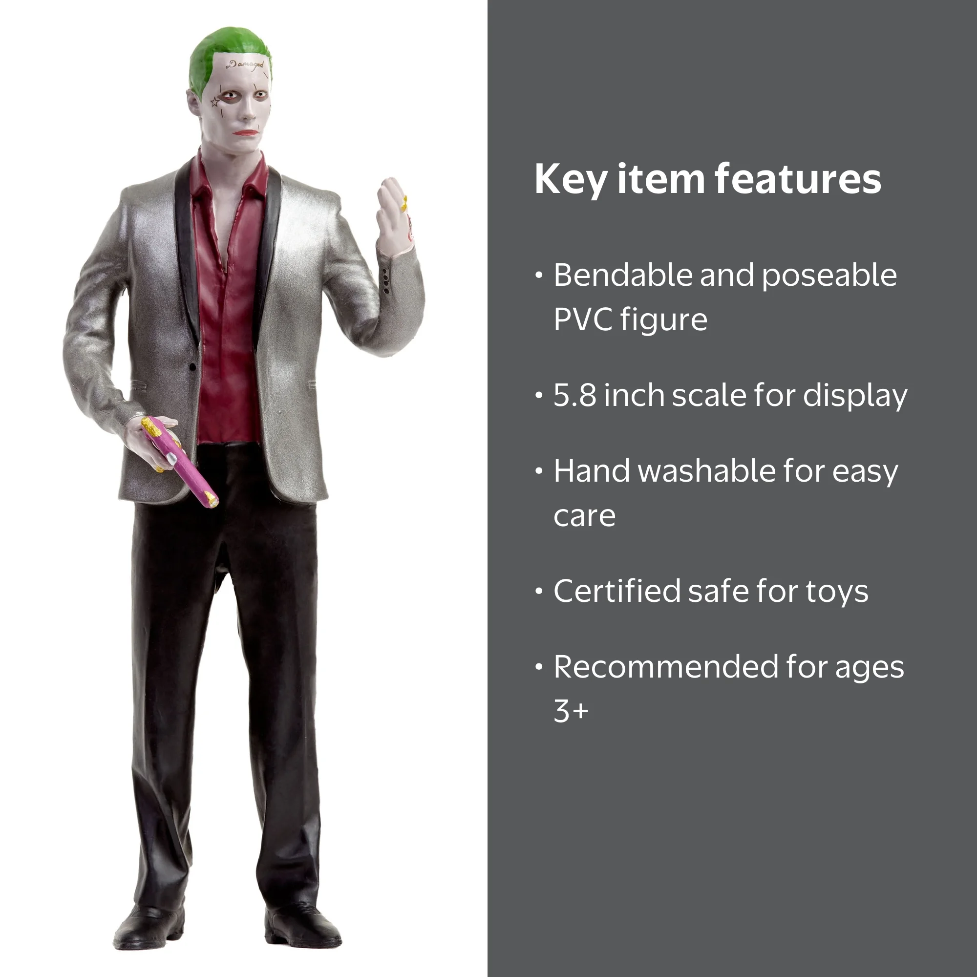 DC Comics Suicide Squad The Joker Bendable Figure Jared Leto 5.8