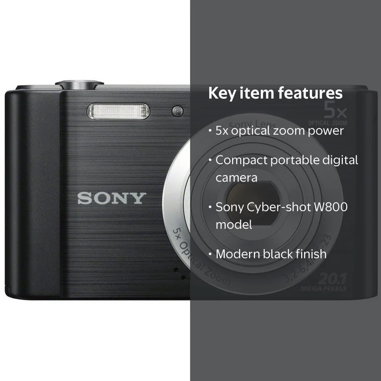 Sony Cyber-shot W800 Compact Digital Camera (Black) - Walmart.com