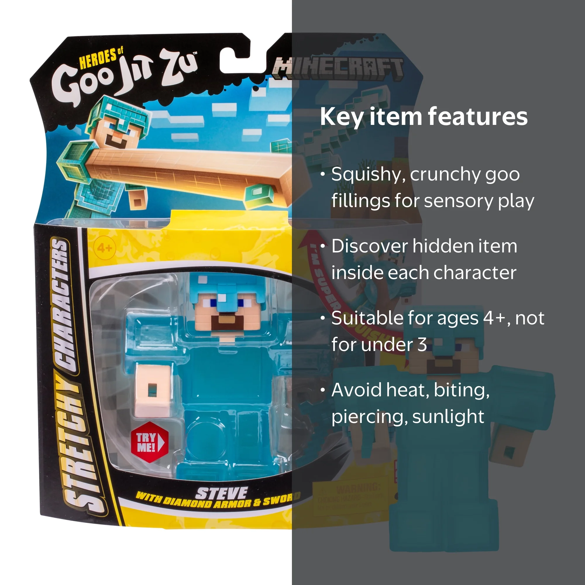Heroes of Goo Jit Zu Minecraft Stretchy Characters, 2 To Collect